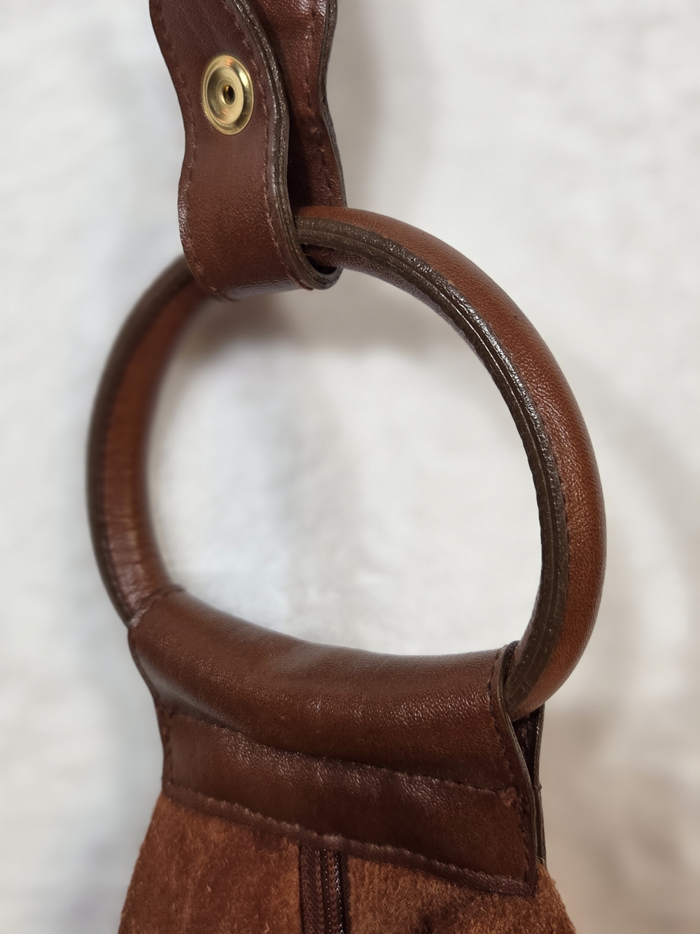 Empress Brown Suede Hobo Shoulder Bag - Classic Everyday Carry - Picture 5 of 7